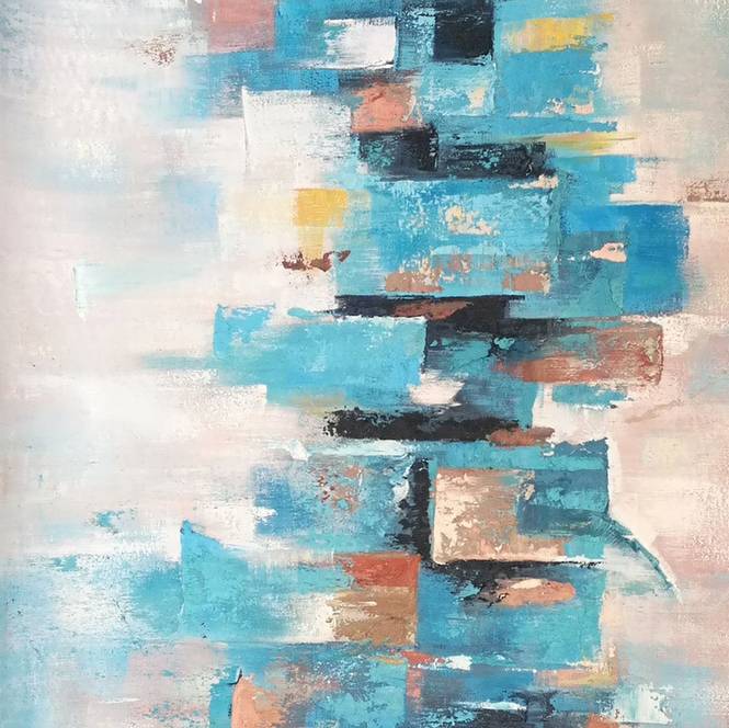 White Handmade Days Contemporary Abstract Canvas Artwork L4U4N